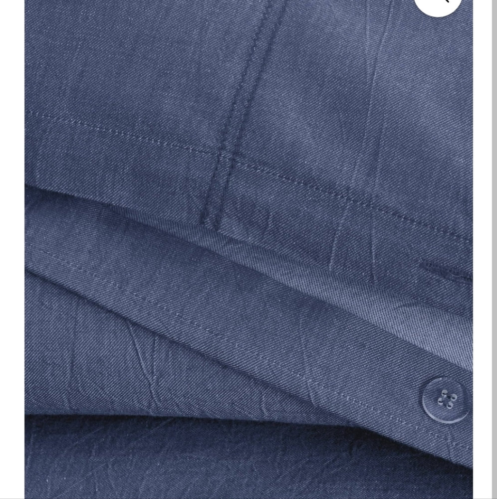 Gap Home Washed Denim Reversible Organic Cotton Duvet Cover Set, King Size - Picture 2 of 4
